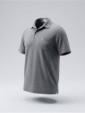 johnnie-O Men's Gray Heather Polo with Chest Pocket